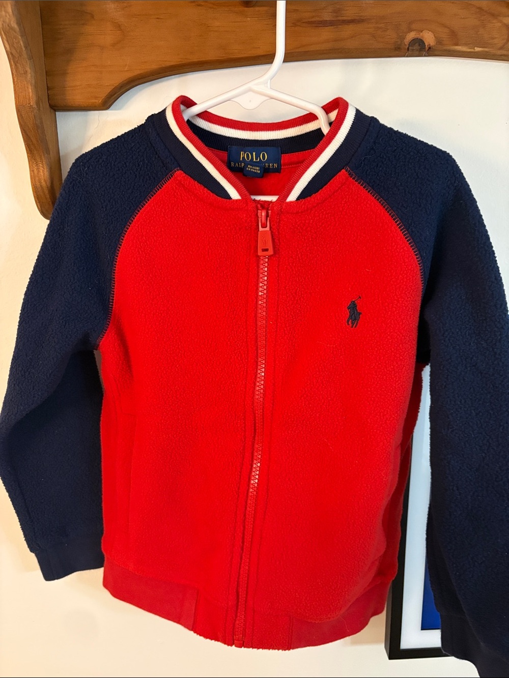 Polo by Ralph Lauren Boys' Red & Navy Zip-Front Fleece Jacket